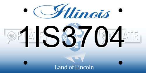 1IS3704 Illinois License Plate