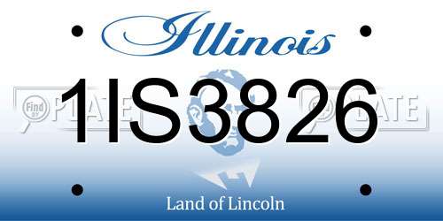 1IS3826 Illinois License Plate