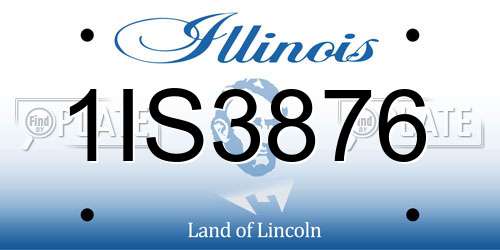 1IS3876 Illinois License Plate
