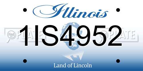1IS4952 Illinois License Plate