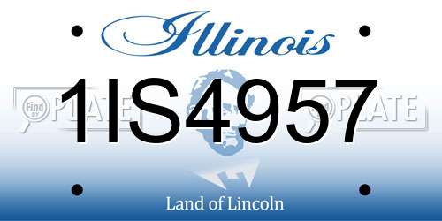 1IS4957 Illinois License Plate