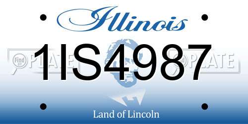 1IS4987 Illinois License Plate
