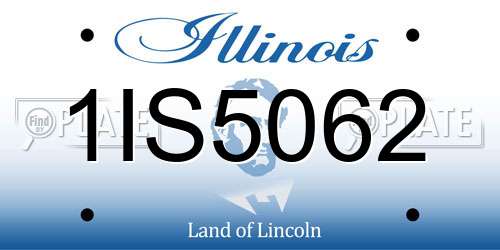 1IS5062 Illinois License Plate