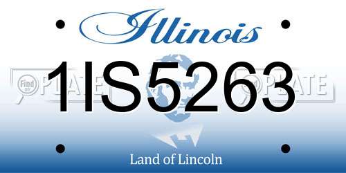 1IS5263 Illinois License Plate