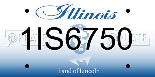1IS6750 Illinois License Plate