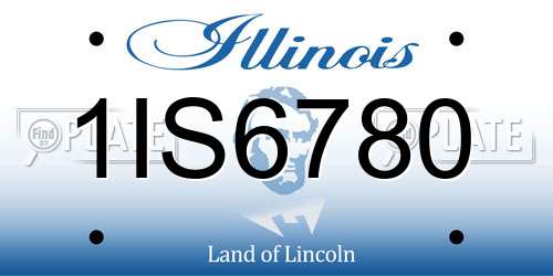 1IS6780 Illinois License Plate