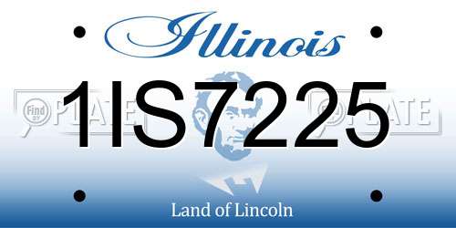 1IS7225 Illinois License Plate