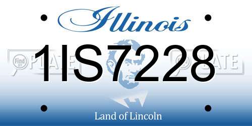 1IS7228 Illinois License Plate