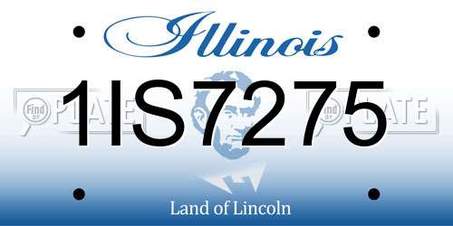 1IS7275 Illinois License Plate