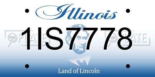 1IS7778 Illinois License Plate