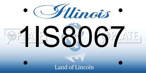 1IS8067 Illinois License Plate