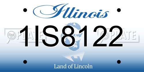 1IS8122 Illinois License Plate