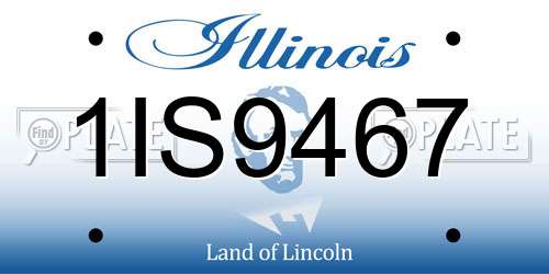 1IS9467 Illinois License Plate