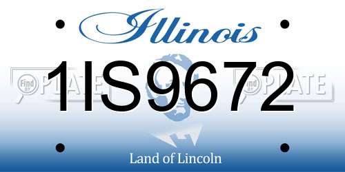 1IS9672 Illinois License Plate