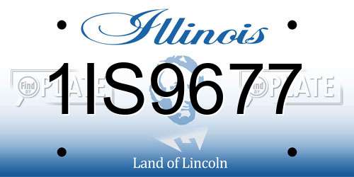 1IS9677 Illinois License Plate
