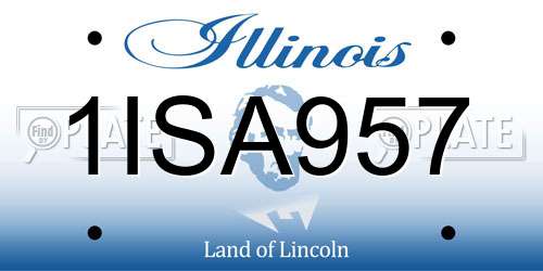 1ISA957 Illinois License Plate
