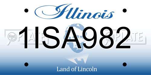 1ISA982 Illinois License Plate