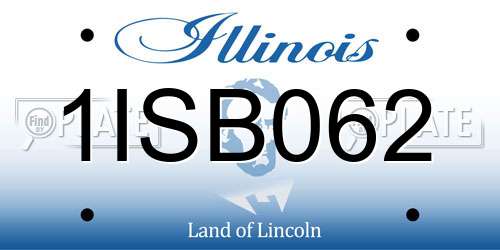 1ISB062 Illinois License Plate