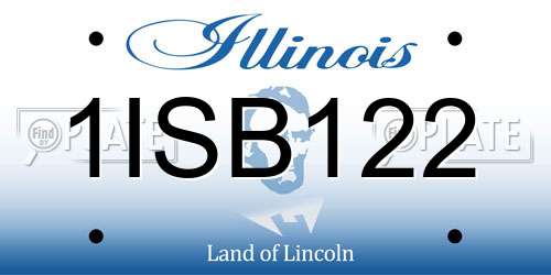1ISB122 Illinois License Plate