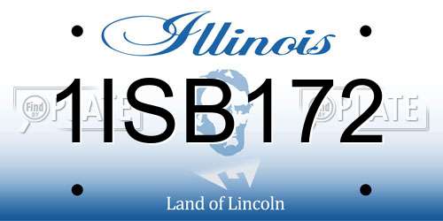 1ISB172 Illinois License Plate