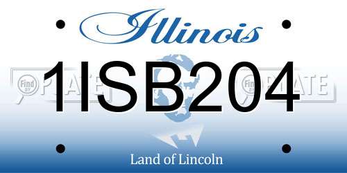 1ISB204 Illinois License Plate