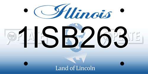 1ISB263 Illinois License Plate