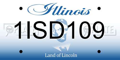 1ISD109 Illinois License Plate
