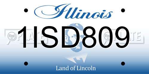 1ISD809 Illinois License Plate