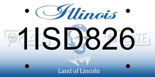 1ISD826 Illinois License Plate