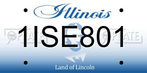 1ISE801 Illinois License Plate