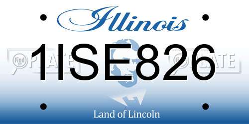 1ISE826 Illinois License Plate
