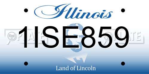 1ISE859 Illinois License Plate