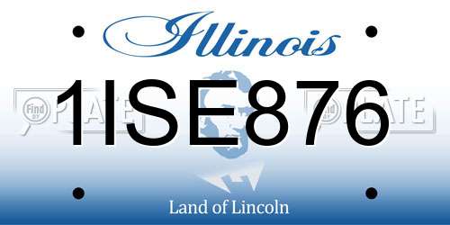 1ISE876 Illinois License Plate