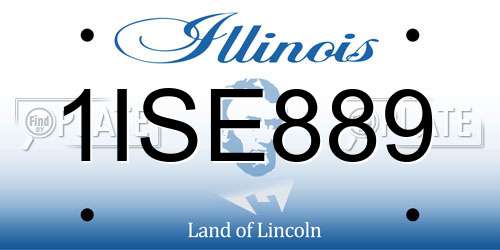 1ISE889 Illinois License Plate