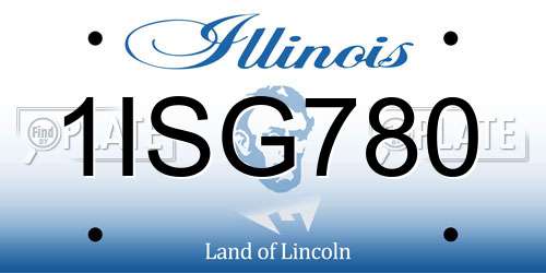 1ISG780 Illinois License Plate