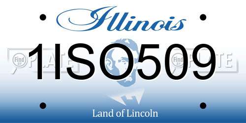 1ISO509 Illinois License Plate