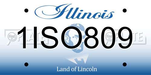 1ISO809 Illinois License Plate