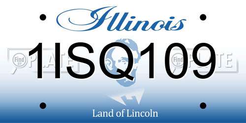 1ISQ109 Illinois License Plate