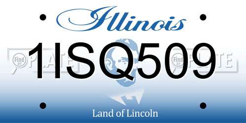 1ISQ509 Illinois License Plate