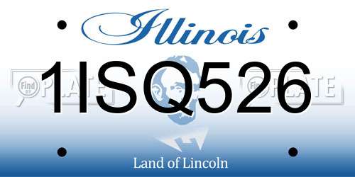 1ISQ526 Illinois License Plate