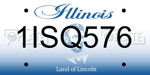 1ISQ576 Illinois License Plate
