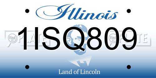 1ISQ809 Illinois License Plate