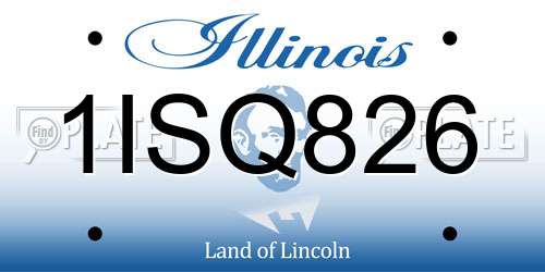1ISQ826 Illinois License Plate
