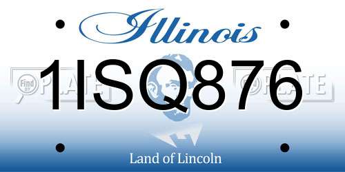 1ISQ876 Illinois License Plate
