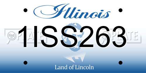 1ISS263 Illinois License Plate