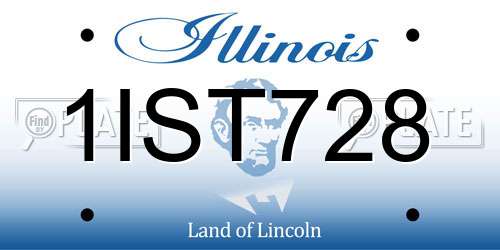 1IST728 Illinois License Plate