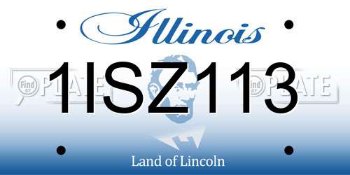 1ISZ113 Illinois License Plate