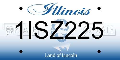 1ISZ225 Illinois License Plate