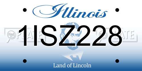 1ISZ228 Illinois License Plate