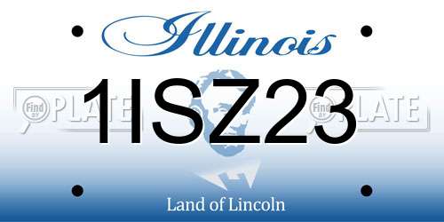 1ISZ23 Illinois License Plate